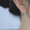 925 Sterling Silver Emerald Zircon Water Drop Earrings for Women Plated 14k Gold Retro Original Jewelry Aretes De Mujer