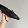 Zapatos de Bruja Góticos de Moda Puntiagudos para Mujer Retro Cabeza Cuadrada Tacón Fino Zapatos de Cuero a la Moda Ele Design Tacón Bajo