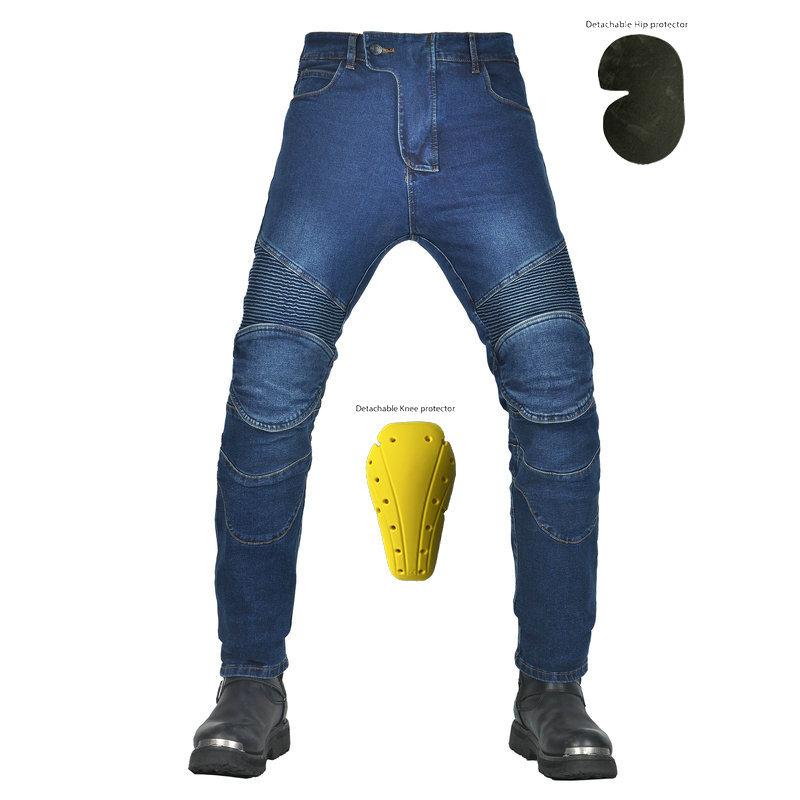 Cross-border explosion, motorcycle jeans, classic old cow with cover retro locomotive off-road high-waisted straight cycling pants
