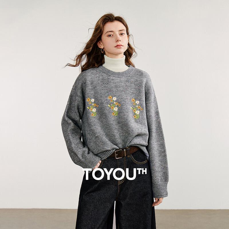 

Женский свитер Чую свободного кроя с цветочной вышивкой L