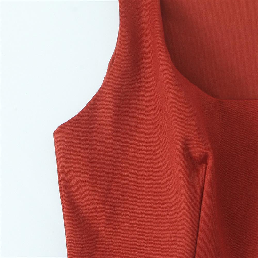 Spring 2025 Women's Versatile Slim Solid Sleeveless Button-Embellished Top