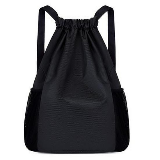 Unisex Logo Print Drawstring Backpack - Large Capacity Sports & Fitness Bag