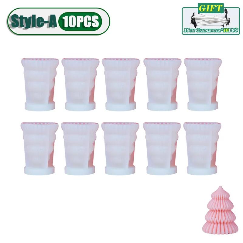 1-20PCS Christmas Tree Silicone Candle Mold Diy Plaster Aromatherapy Candle Mold Handmade Soap Mold Christmas Decoration