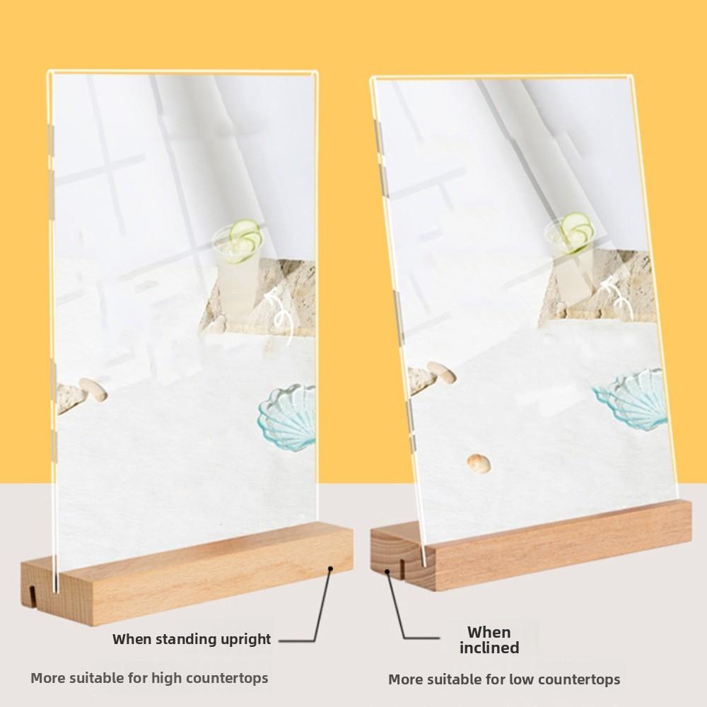 Highly Transparent Menu Sign Holder Slant/straight Groove Acrylic Table Number Holder Restaurant