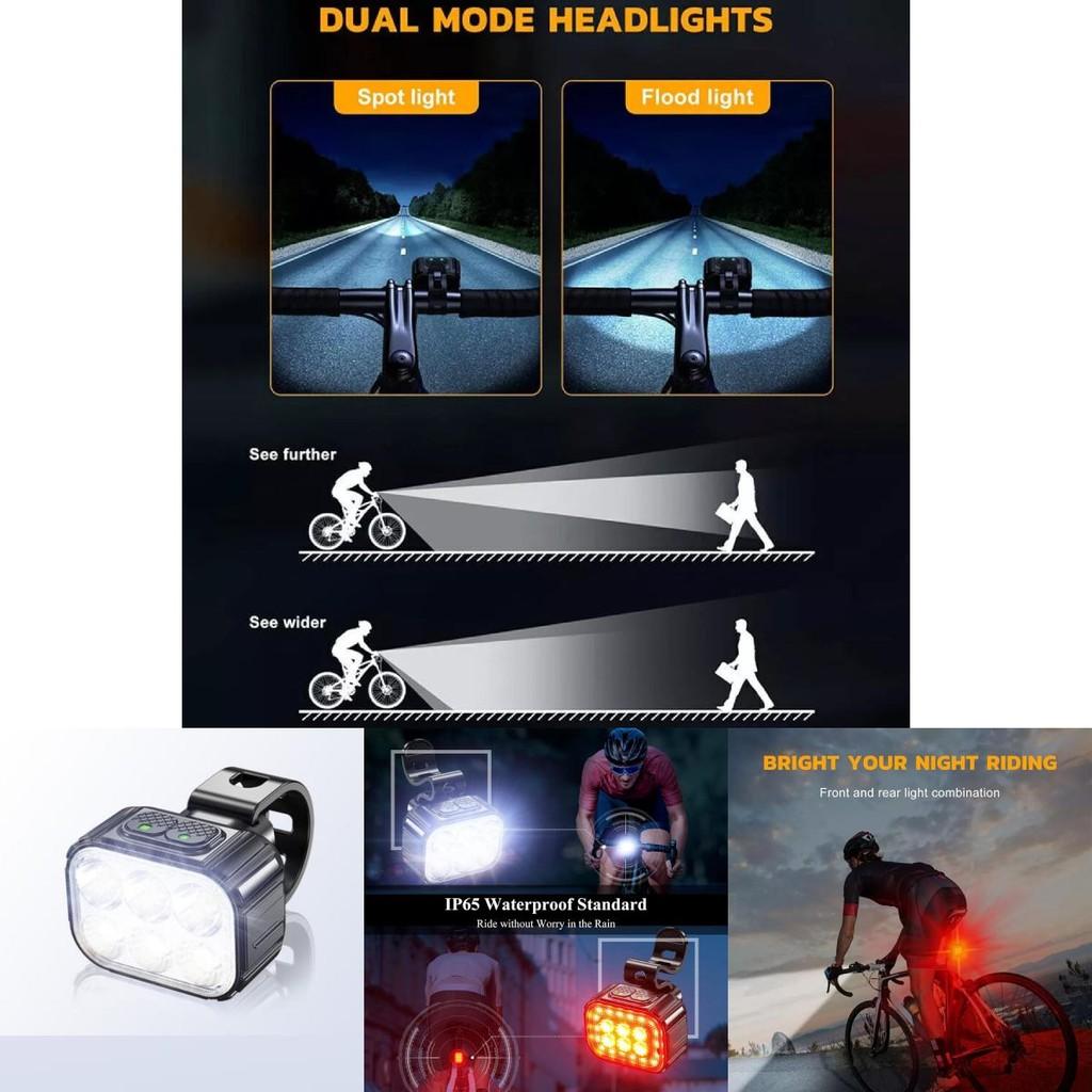 Bright And Durable Mountain Road Bicycle Front And Rear Light Set For Night Riding