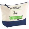 Blue Background Pouch Best Judge of All Time - Original Gift - Birthday Large Makeup Bag