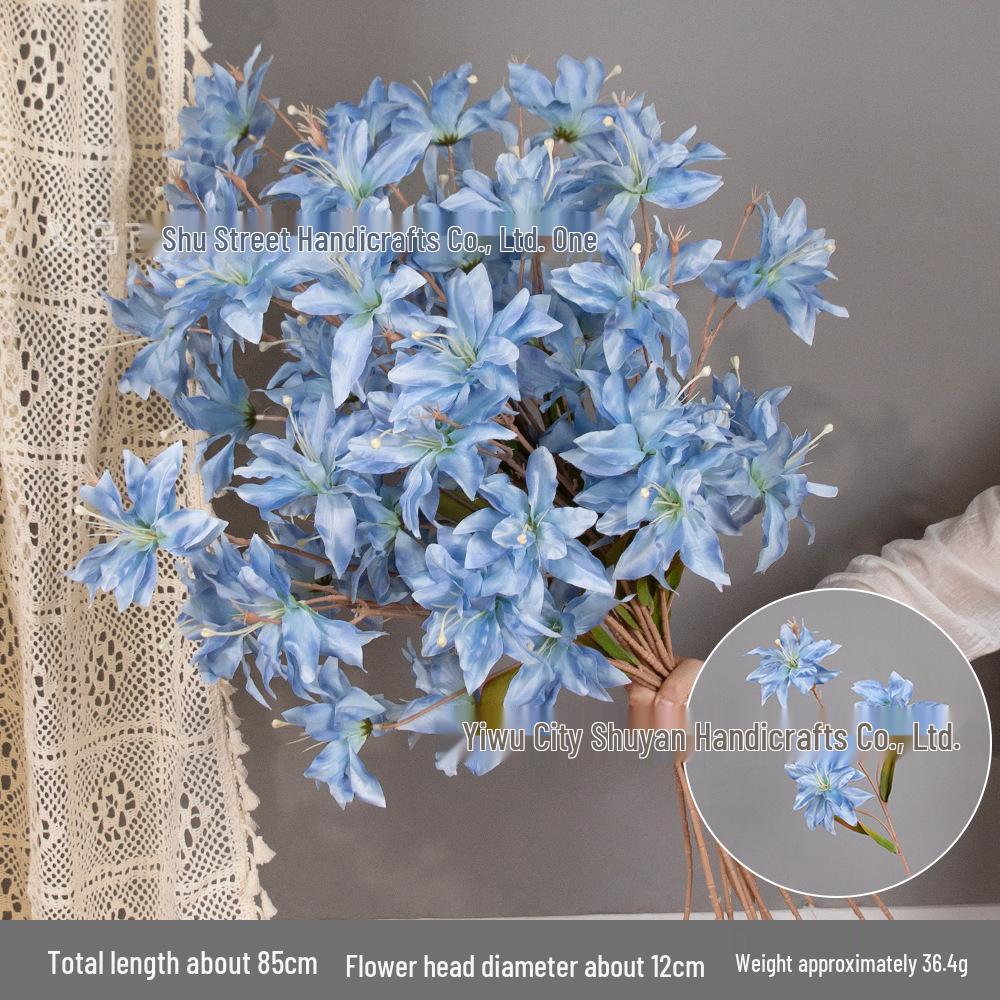3-Head Small Lily Monet Artificial Flowers for DIY Wedding and Event Decoration