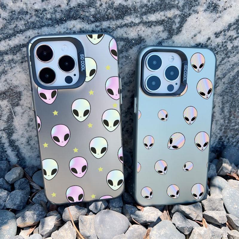 Funny Cartoon Alien Laser Phone Case for iPhone 14 11 Pro Max 16 15 Pro Max 13 12 Mini Pro Max 15 14 Plus Shockproof Cover Funda