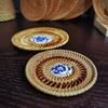 Rattan Weaving Teacup Mat Handmade Drink Cup Mat Vietnamese Rattan Ceramic Coaster  Bar