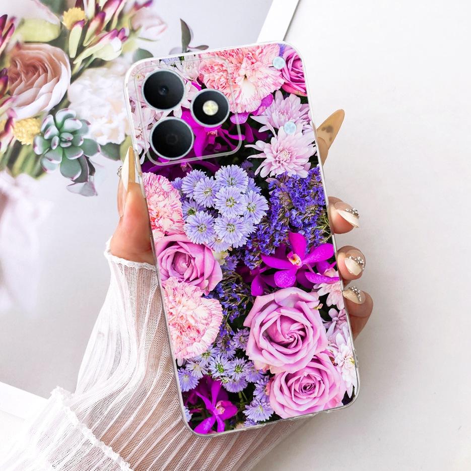 For Realme Note 80 4G Case RMX5388 Cute Cat Flowers Painted Cover Soft Silicone Case For Realme Note 80 Note80 Back Cover Fundas