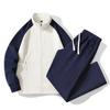 Leisure Sports Set Women's Two Piece Set Spring and Autumn Color Insertion Loose Breathable Splicing Stand Up Collar Coat Sports Running Set