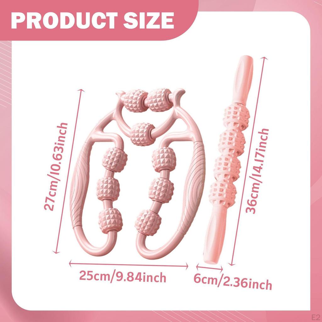 2 Pieces Massage Roller Versatile Portable,Fitness,Handheld,Circular Leg Clamp Tool for