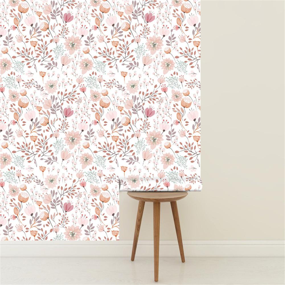 Modern Farmhouse Floral Wallpaper PVC Leaf Flowers Wall Stickers Removable Waterproof Decorative Paper For Home Decor
