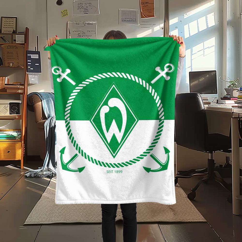 1Pc SV Werder Bremen Print Flannel Blanket High Quality Warm Comfortable Cover for All Seasons Perfect for Gifts Home Decor