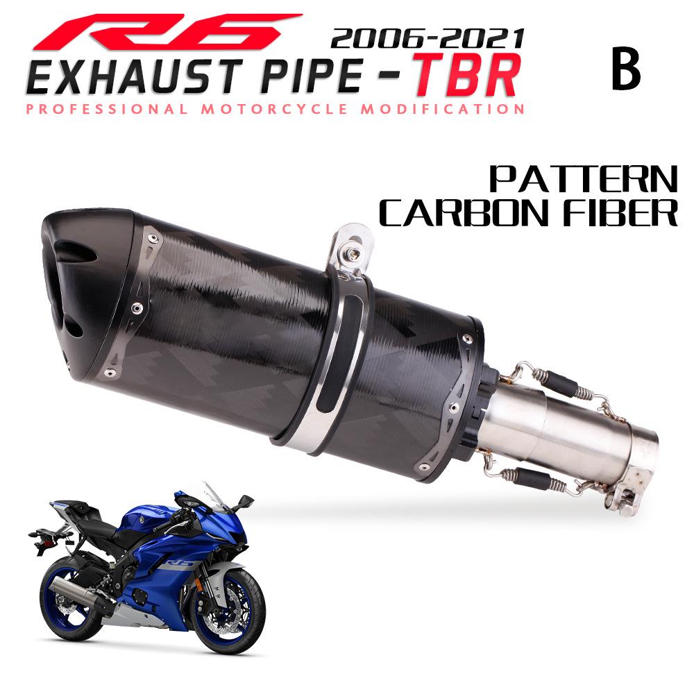 Genuine Carbon Fiber Mid-Pipe for Yamaha YZF-R6 (2006-2021), Direct Bolt-On Modification
