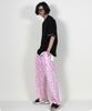 Deumakeu Flower Semi-Wide One-Pleat Pants Hot Red