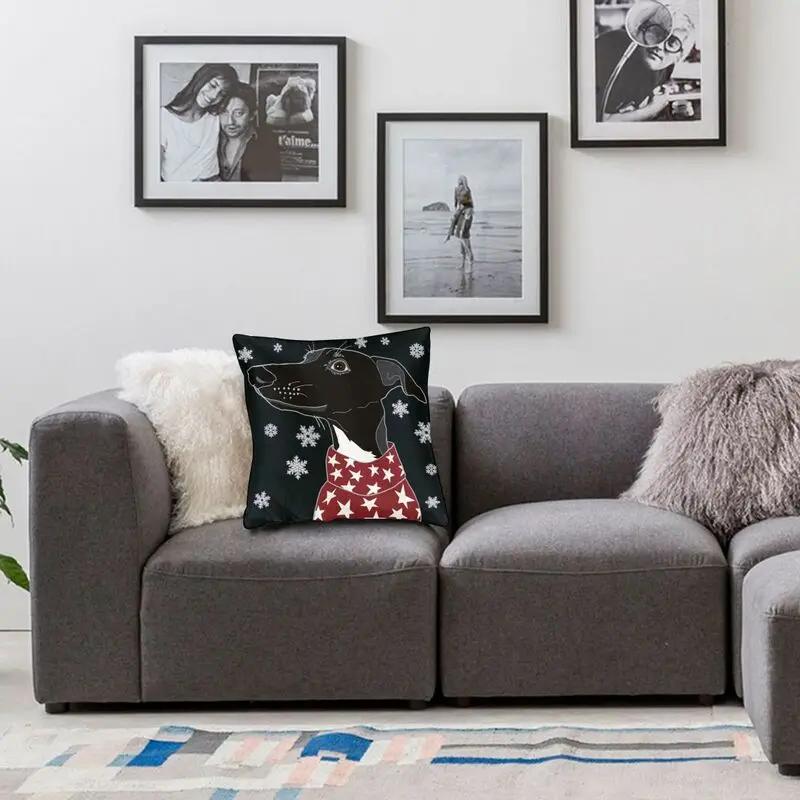 Cartoon Puppy Cushion Cover Sofa Home Decor Greyhound Square Pillow  Car    Moda