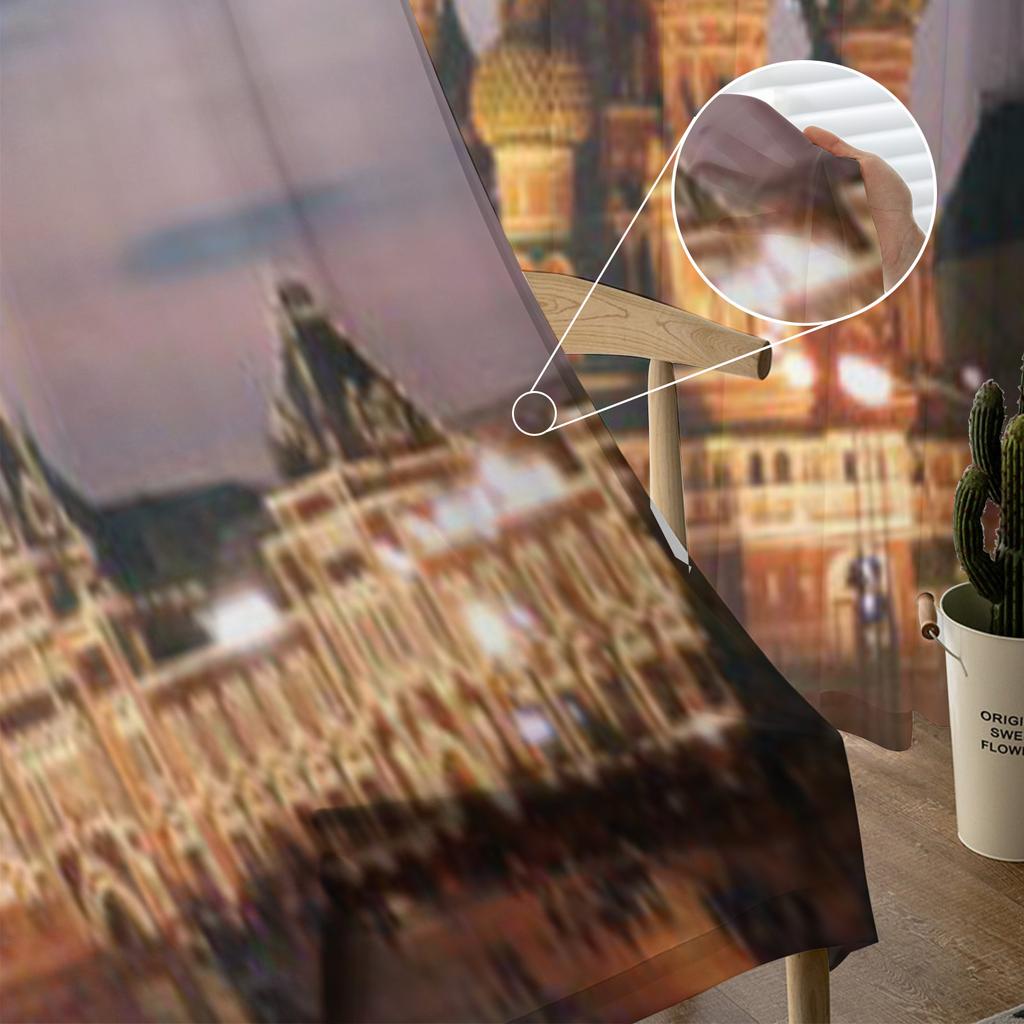 Russia Moscow Tulle Sheer Window Curtains For Living Room The Bedroom Modern Chiffon Voile Organza Curtains Decor Drapes