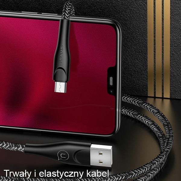 Usams Kabel Pleciony U41 Microusb 2M2A Czerwony/Red Sj396Usb02 (Us-Sj396) Fast Charge