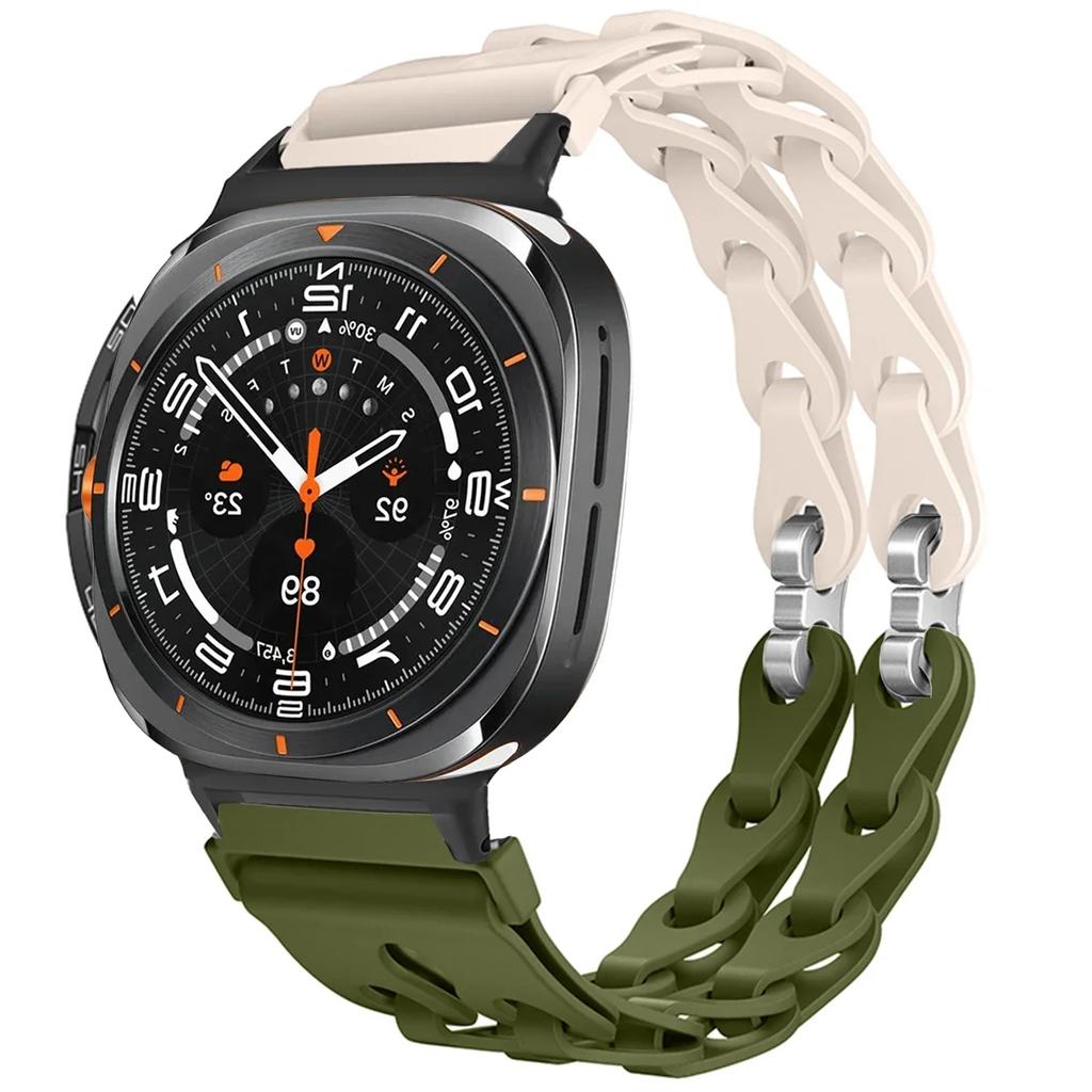 Silicone Chain Strap for Samsung Galaxy Watch 2025/7 Ultra 47mm Wristband Band Bracelet for Galaxy Watch ultra 2025 Watchband