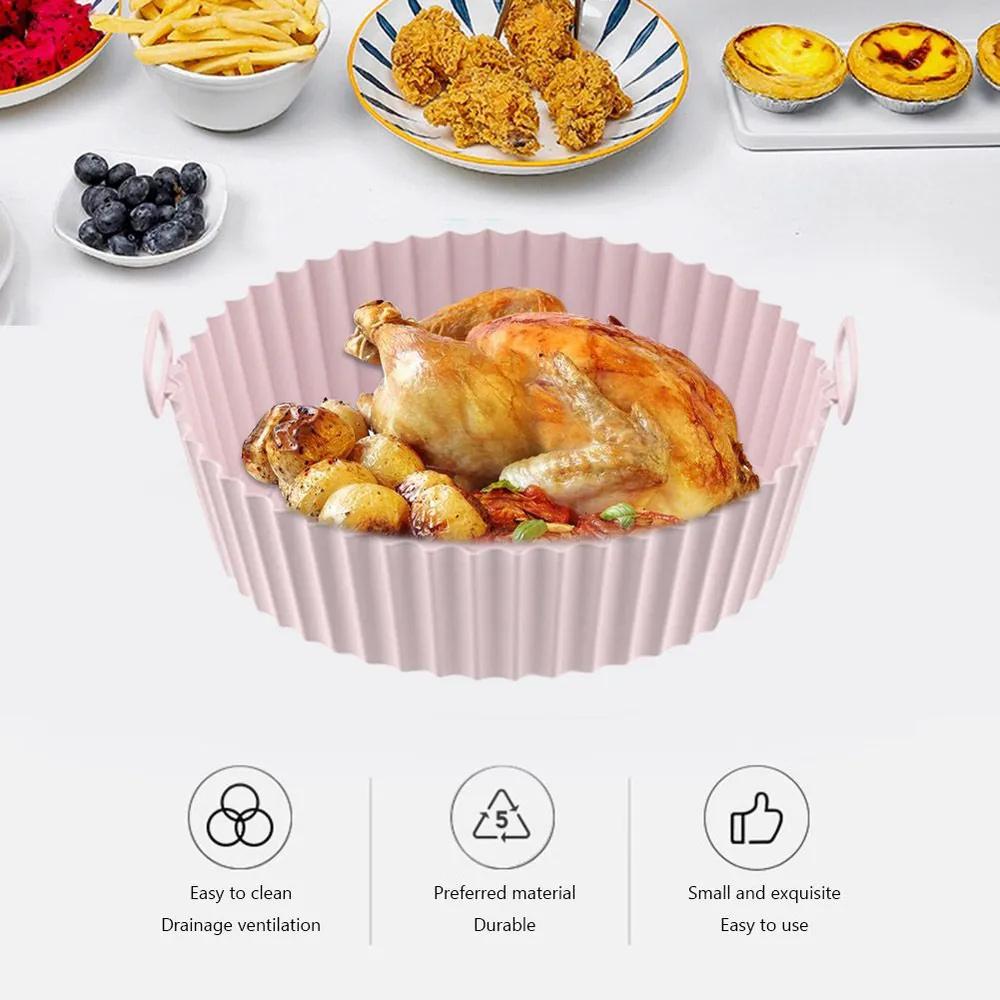 Food Grade  Fryer Silicone Baking Tray High Temperature Resistant Silicone Thick Baking Tray Cake Pizza Non-stick Baking Tray