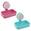 Suction Cup Soap Box Wall Mounted with Drainage Soap Dish Macaron Colors Space Saving Soap Tray for Bathroom Kitchen