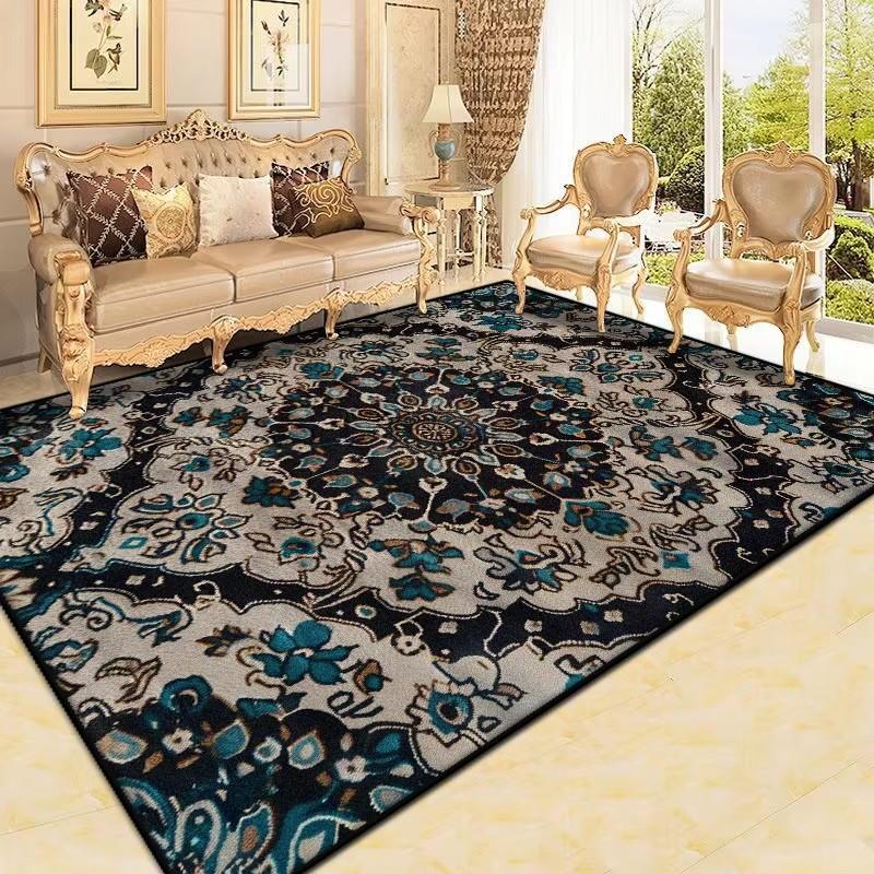 Perský koberec do obývacího pokoje Retro dekorace Velkoplošné protiskluzové koberce Luxusní pohovka Domov Snadno čistitelný Ložnice Společenská místnost Podlahová rohož Boho