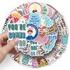 50 Mental Health Doodles Personalized Prevention of Depression English Slogan Decorative Mobile Phone Case Suitcase Stickers
