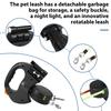 2 IN 1 Retractable Dog Leash 3M Reflective Dog Walking Leash with Light and Garbage Bag Compartment for Small Medium Dogs