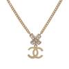 Colar de Metal Ajustável com Diamantes Completos C Duplo Colar Feminino Ouro ABA517-B10566-NN170