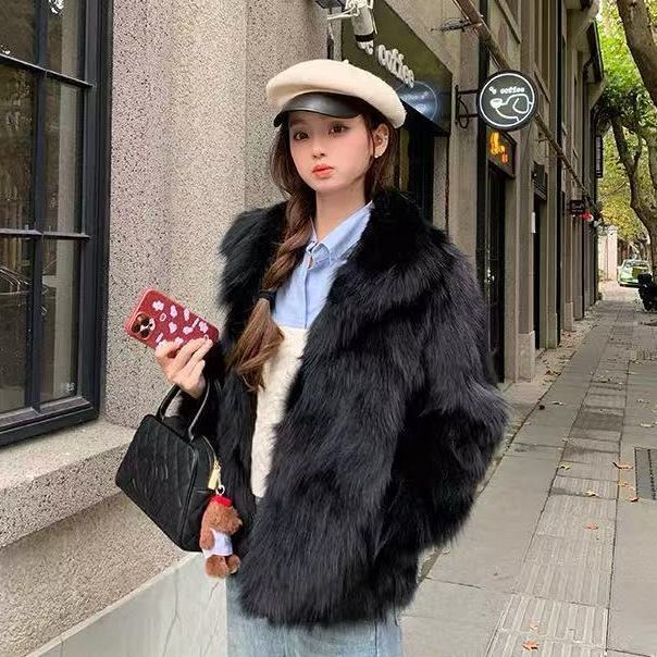 Winter new imitation fox hair toka fur coat high-end small fragrance thickened fur coat