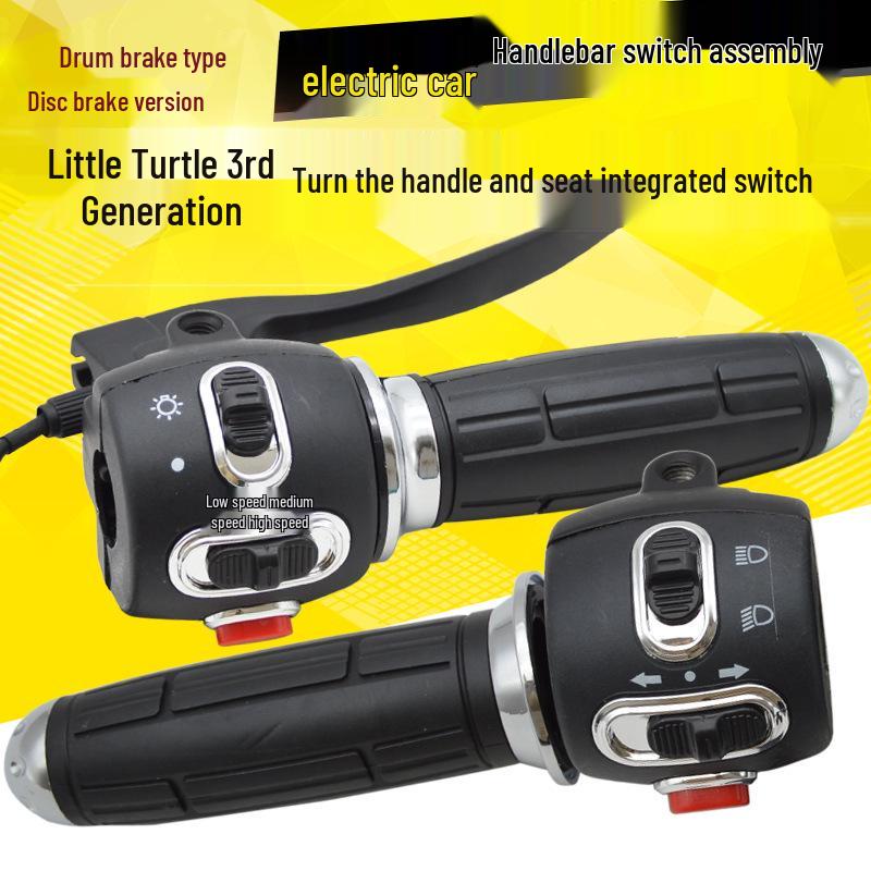 Electric Vehicle Handlebar Combination Switch with Twist Grip, Horn, Start, Headlight & Turn Signal Functions