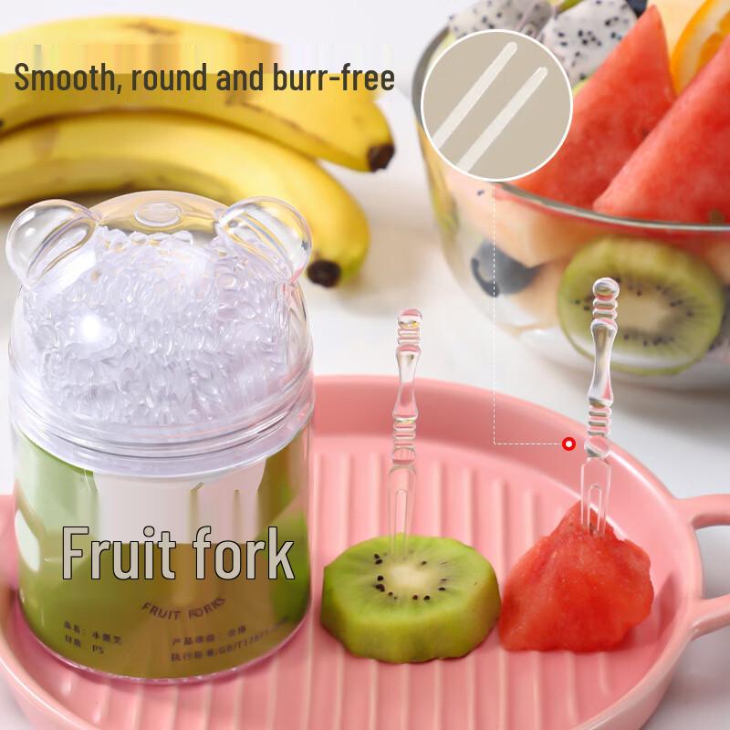 Pabei Disposable Bamboo-Textured Plastic Fruit Forks