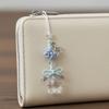 Sweet Cute Ice Transparent Star Flower Pendant Resin Hand Knitting Beaded Phone Strap Bowknot Bag Decoration Mobile Bag