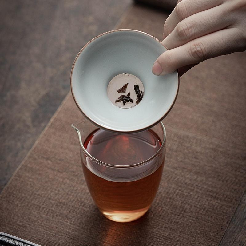 Ruyao Filter Set Retro Lotus Tea Strainer Ceramic Filter Kung Fu Tea Accessories