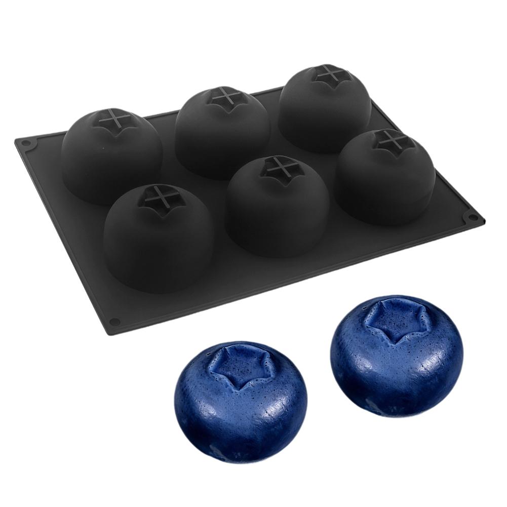 

Blueberry Mousse Silicone Mold 6-Cavity 3D Fruit Shape Baking Pan For Chocolate Brownie Dessert Cake Decorating Tool