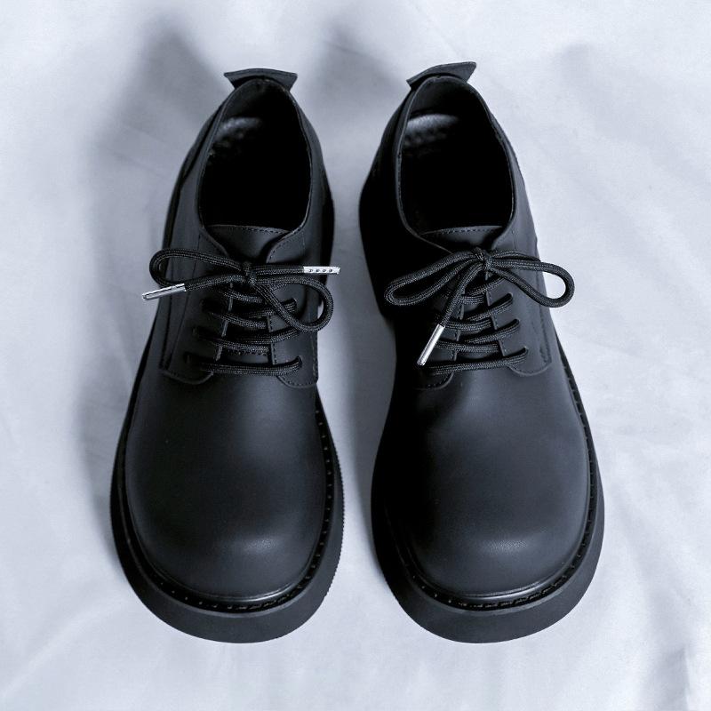 

Черные деловые кожаные туфли, нишевая обувь высокого класса, мужские туфли для пригородных поездок, на платформе, мужские кожаные туфли в британском стиле 3208-R 38 чёрный