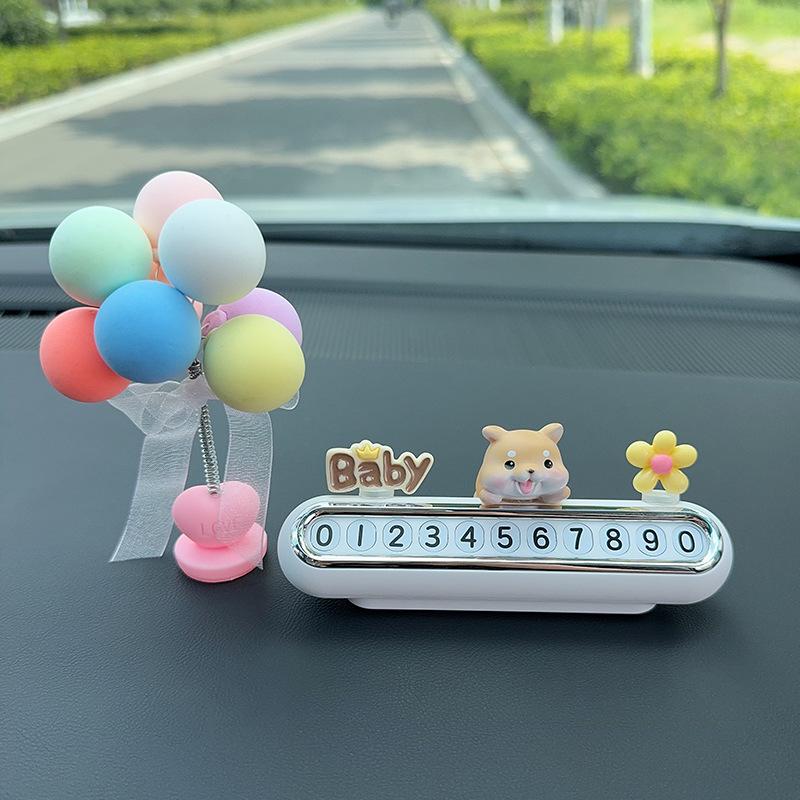 Cute Temporary Parking Phone Number Plate for Car Interior