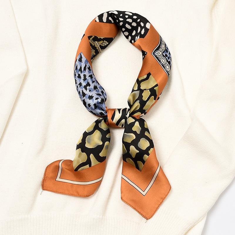 Small Square Scarf 70Cm Silk Scarf Women'S Scarf Versatile Thin Scarf, Summer Headband Decoration Ins Scarf Winter