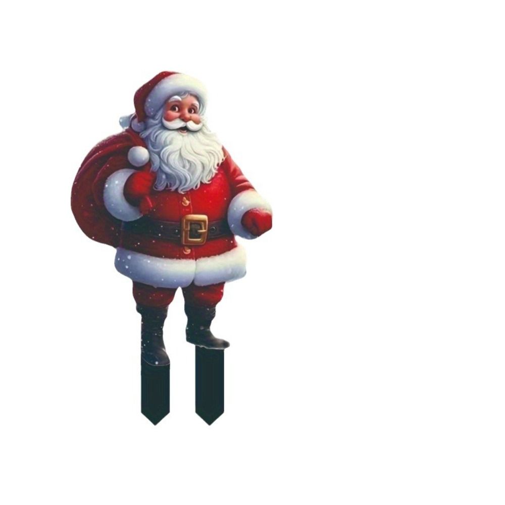 Morsom Akryl Julenisse Jordspyd Slitesterk Julepynt Hagepynt Vanntett Julenissestatue