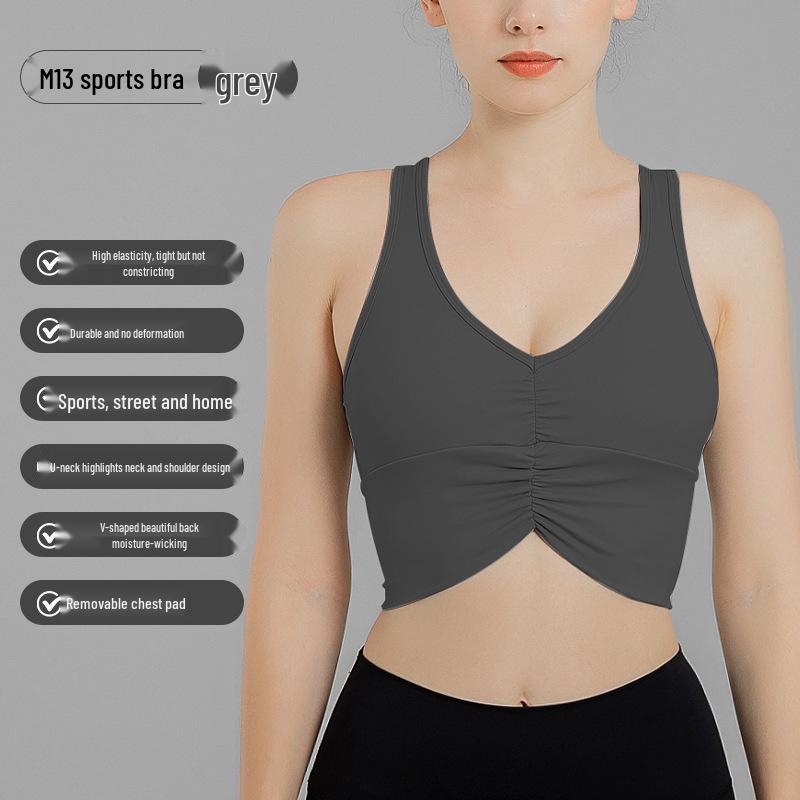 

Женский спортивный бюстгальтер Xinyu с защитой от ударов для бега и йоги - Поддерживающий, стильный и подчеркивающий спину дизайн 2XL