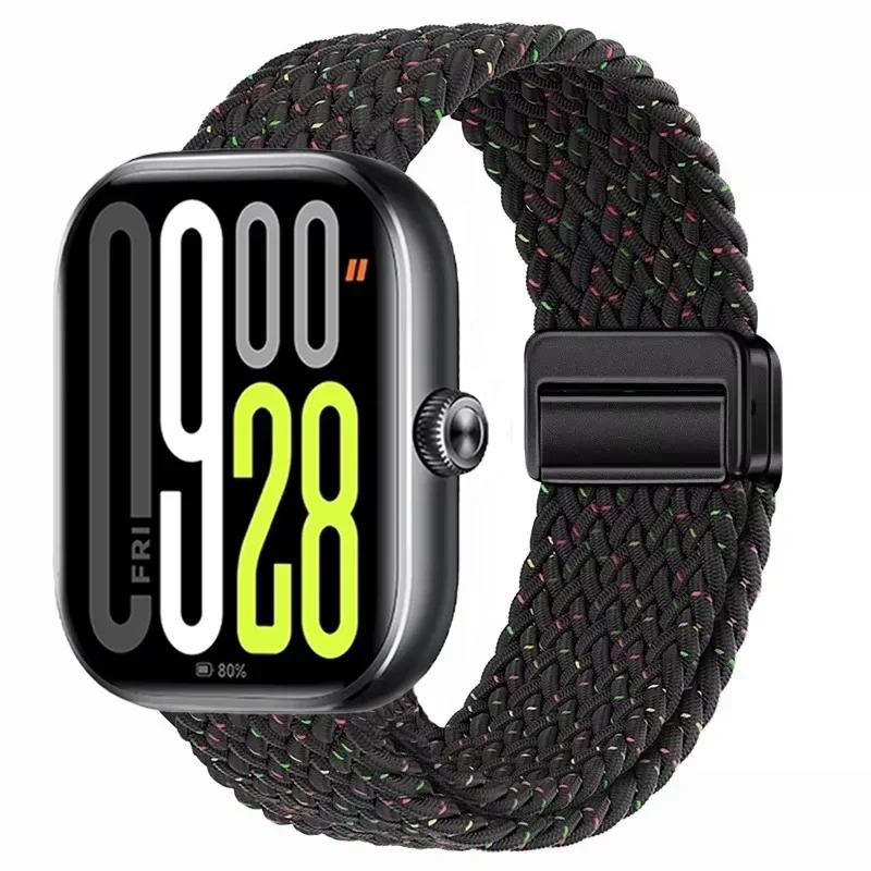 Magnetic Loop for Xiaomi Redmi Watch 4 5 Strap Adjustable Braided Sport Nylon Replacement bracelet for Miband 8 pro/9 pro band
