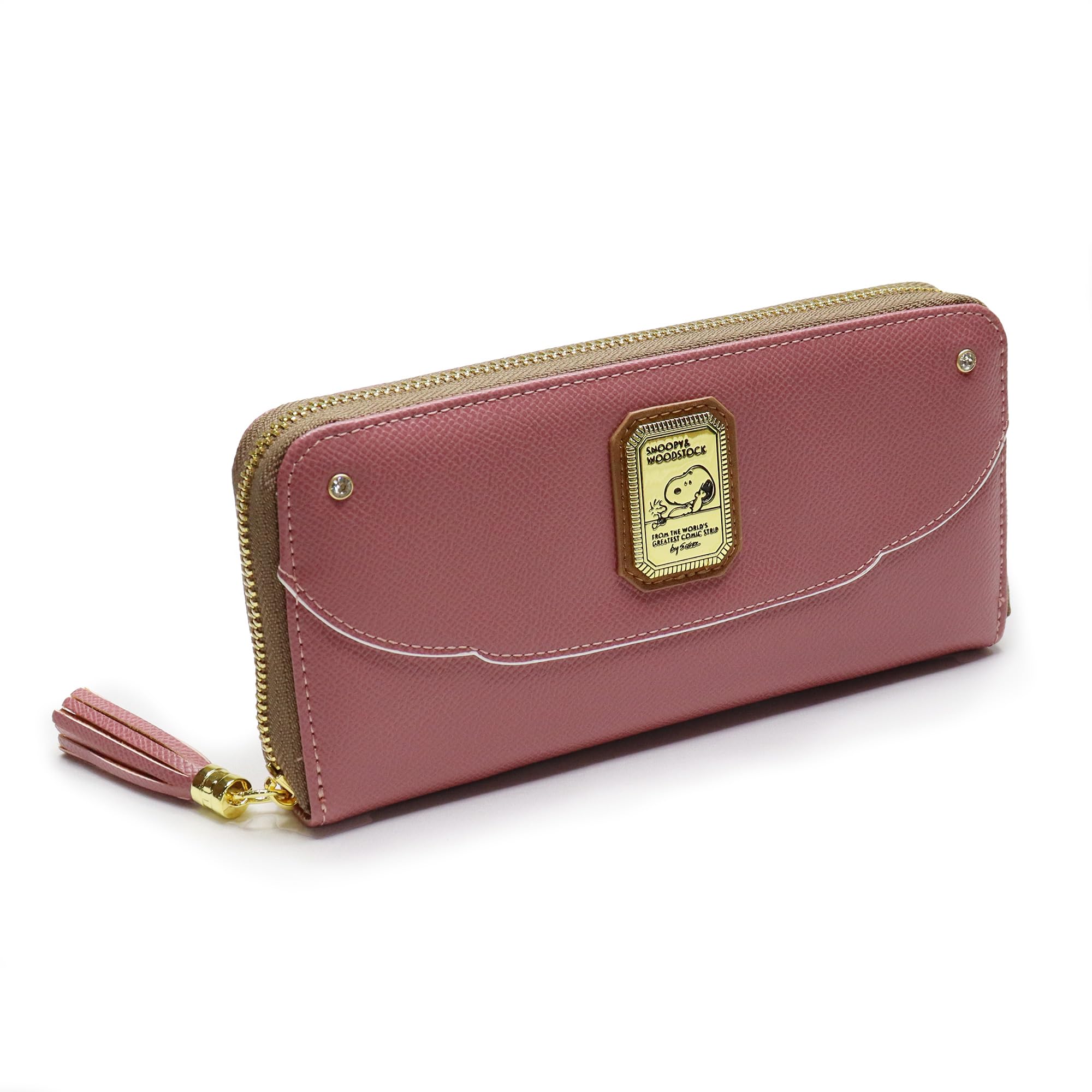 Женский длинный кошелек Snoopy с круговой молнией, популярный персонаж, брошь SNOOPY (фиолетовый)