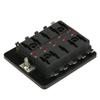 DC 12V 10 Way Blade Fuse Box Holder with LED Warning Light Kit for Car Boat Marine Trike Auto Replacement Parts Fuses