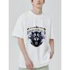 Schwarzes T-Shirt Mit Panther Und Gefährlicher Textgrafik Für Freizeitkleidung