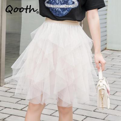 8 Color Girl Sweet Mesh Short Tulle Skirt Elastic Waist Fairy Tutu Ball Gown Mini Skirt For Spring Summer QT2179