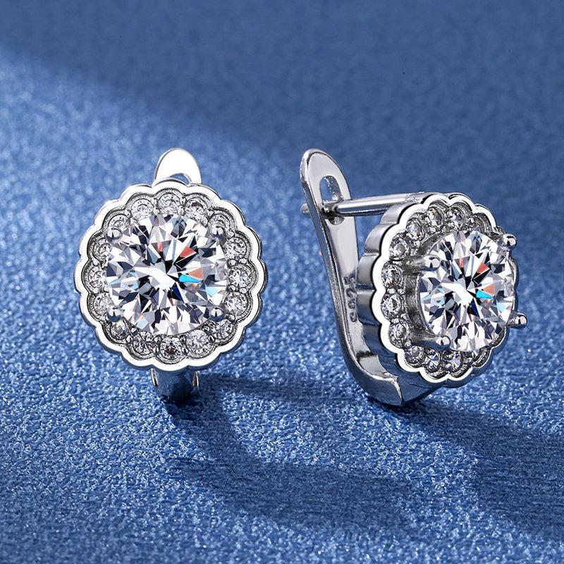 925 Sterling Silver Jewelry Women Cute Tiny Clear Crystal CZ Stud Earrings Gift for Girls Teens Lady New