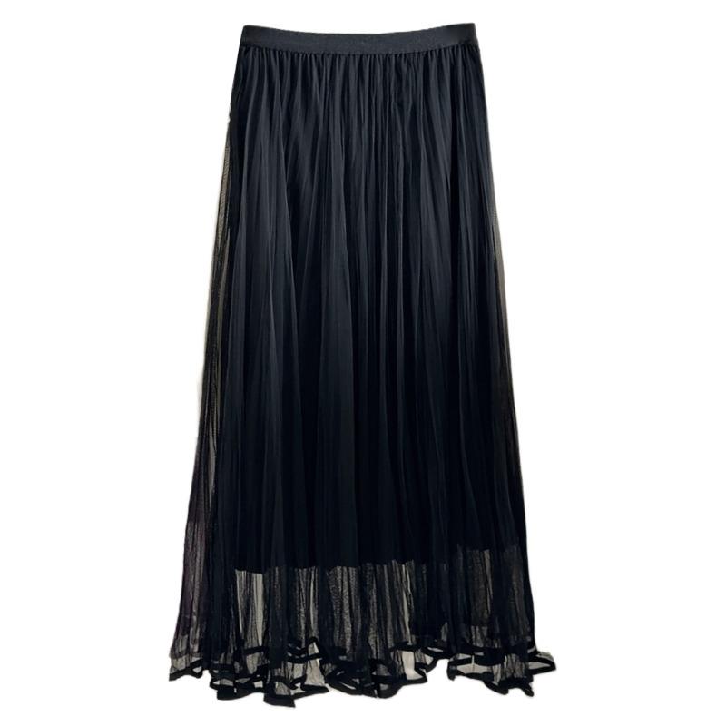 Elegant super fairy mesh splicing skirt women's spring and summer new high waist and thin temperament medium and long fairy skirt
