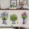 3pcs Watercolor Flower Pots Wall Sticker for Kitchen Home Garden Decor Furniture Decoration Living Room Accessories Posters