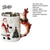 Christmas Coffee Mug Santa Claus with Reindeer Handle, 300ml 3D Resin Holiday Cup Embossed for Hot Cocoa, Winter Home Decor Unique Table Ornament